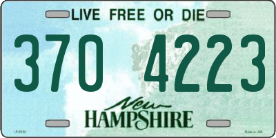 NH license plate 3704223