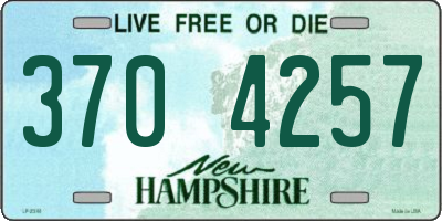 NH license plate 3704257