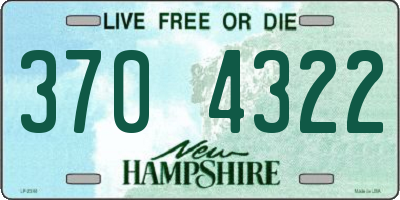 NH license plate 3704322