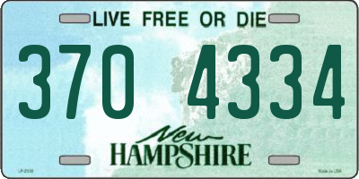 NH license plate 3704334