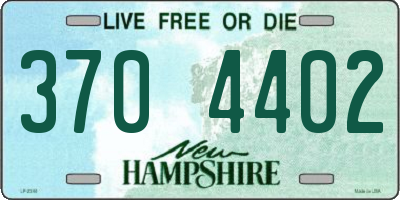 NH license plate 3704402
