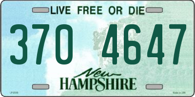 NH license plate 3704647