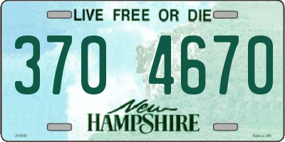 NH license plate 3704670