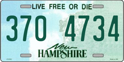 NH license plate 3704734