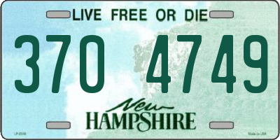 NH license plate 3704749