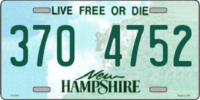 NH license plate 3704752