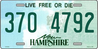 NH license plate 3704792