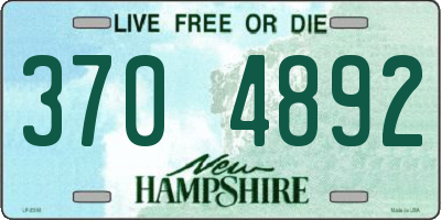 NH license plate 3704892