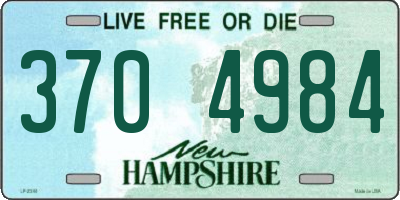 NH license plate 3704984