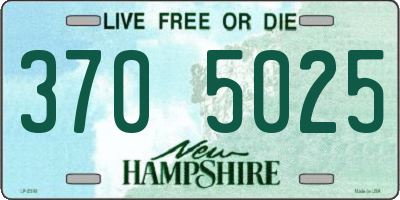 NH license plate 3705025