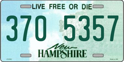 NH license plate 3705357