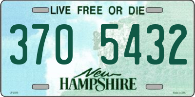NH license plate 3705432