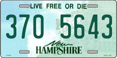 NH license plate 3705643