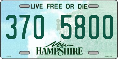 NH license plate 3705800