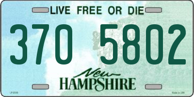 NH license plate 3705802