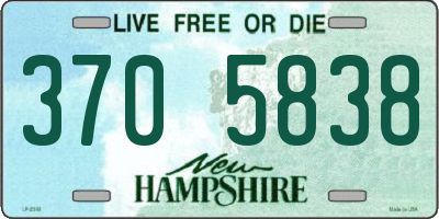 NH license plate 3705838