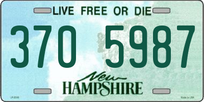 NH license plate 3705987