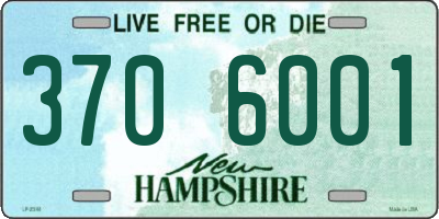 NH license plate 3706001