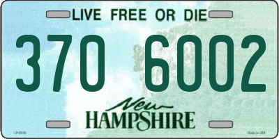 NH license plate 3706002
