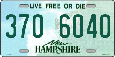 NH license plate 3706040
