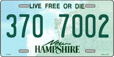 NH license plate 3707002