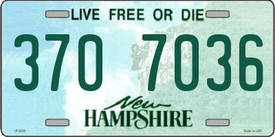 NH license plate 3707036