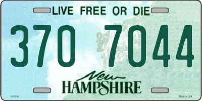 NH license plate 3707044