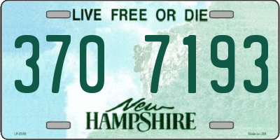 NH license plate 3707193