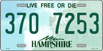 NH license plate 3707253