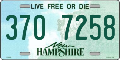 NH license plate 3707258