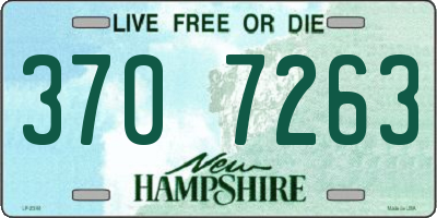 NH license plate 3707263