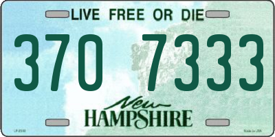 NH license plate 3707333