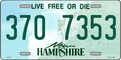 NH license plate 3707353