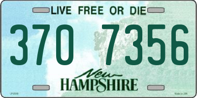 NH license plate 3707356