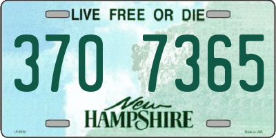 NH license plate 3707365