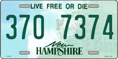 NH license plate 3707374