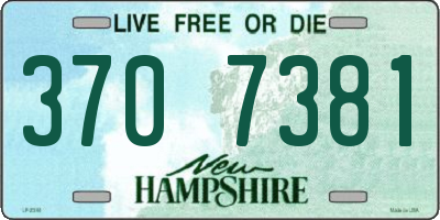 NH license plate 3707381