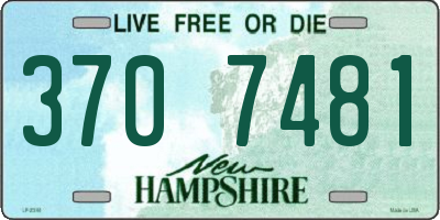 NH license plate 3707481