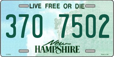 NH license plate 3707502