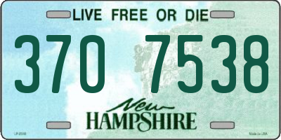 NH license plate 3707538