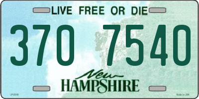 NH license plate 3707540