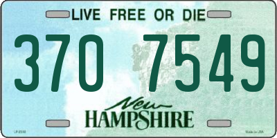 NH license plate 3707549