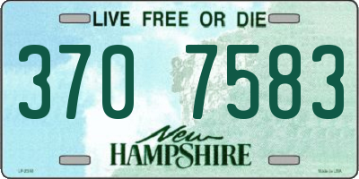 NH license plate 3707583