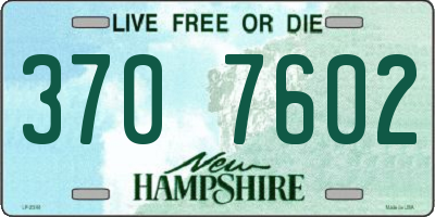 NH license plate 3707602