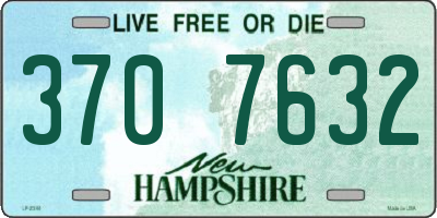 NH license plate 3707632