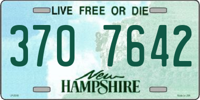 NH license plate 3707642