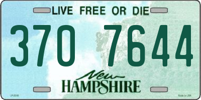NH license plate 3707644