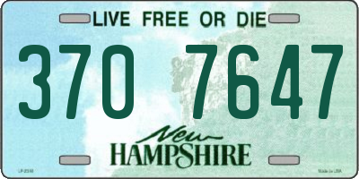 NH license plate 3707647