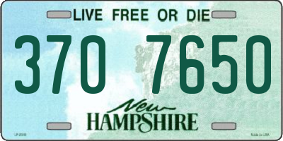NH license plate 3707650