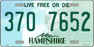 NH license plate 3707652